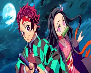 Tanjiro And Nezuko Kamado Demon Slayer Paint By Numbers Numeral Paint Kit