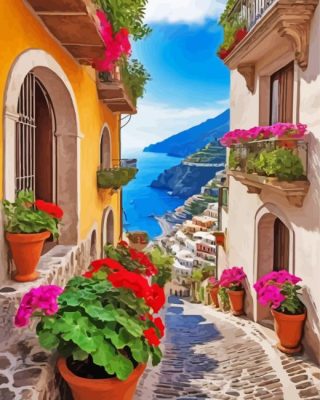 Amalfi Coast Village Paint By Numbers Numeral Paint Kit