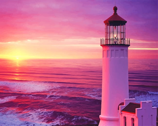 Sunset Lighthouse Paint By Numbers - Numeral Paint Kit