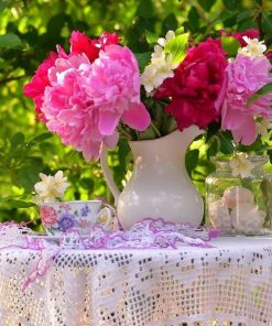 Peonies In Jug Paint By Numbers