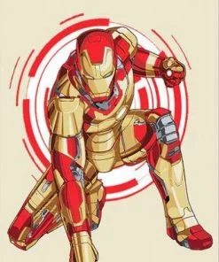 Gold Iron Man Paint By Numbers