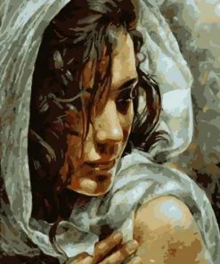 Woman With Scarf Paint By Numbers