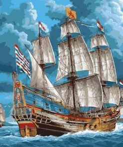 Sailing Ship At Sea Paint By Numbers