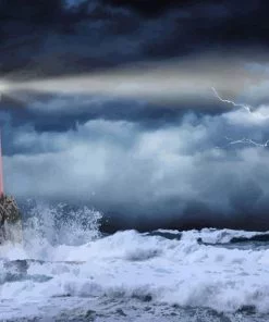 Lighthouse In The Storm Paint By Numbers