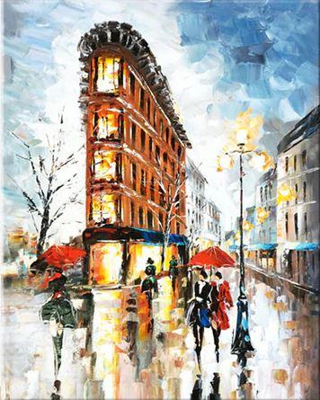 Rainy Paris Streets Iii Cities Paint By Number Numeral Paint