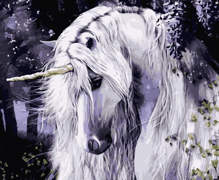 White Unicorn Horse - Animals Paint By Number - Numeral Paint