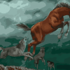 Horse And Wolves Paint By Numbers