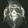 Smoking Chimpanzee Animals Paint By Numbers