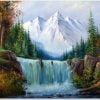 Snow Mountain And Waterfall Paint By Numbers