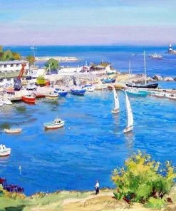 Blue Seascape Landscape Paint By Numbers