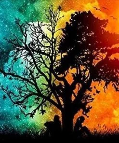 Day And Night Tree Paint By Numbers
