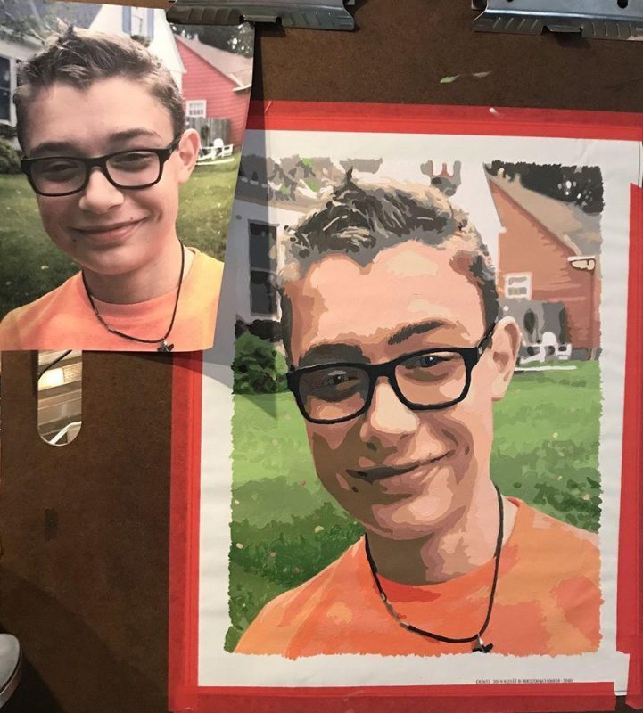 Paint by numbers with frame Numeral Paint Kit