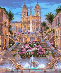 Spanish Steps Fountain Paint By Numbers