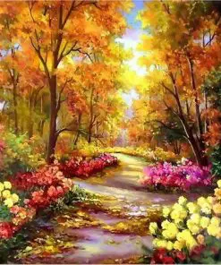 middle way of flowers paint by numbers