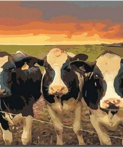 Cows Herd In Farm Paint By Numbers