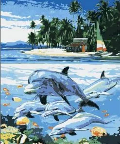 Dolphins Underwater Paint By Numbers