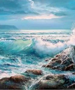 Waves Crashing On Rocks Paint By Numbers