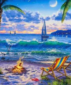 Night Beach Paint By Numbers