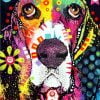 abstract colorful dog paint by numbers