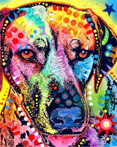 multicolor dog painting