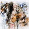 Woman Hugging Tiger Paint By Numbers
