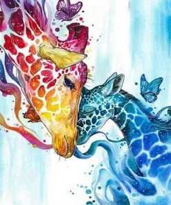 Giraffes And Butterflies Paint By Numbers