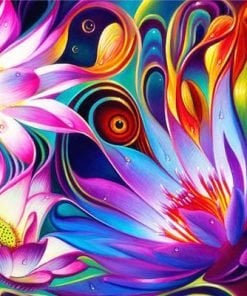 abstract flowers paint by numbers