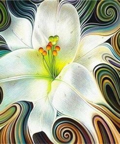 Abstract White Flower Paint By Numbers