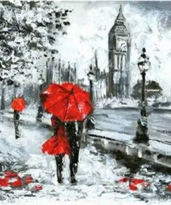 Street London Black White And Red Paint By Numbers