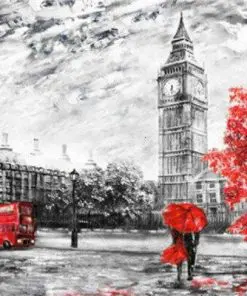 London in Black And Red Paint By Numbers