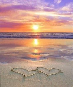 Beach Hearts Paint By Numbers