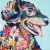 Colorful Floral Dog Paint By Numbers