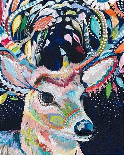 Abstract Deer Easy Paint by Numbers Kit – AllPaintbyNumbers
