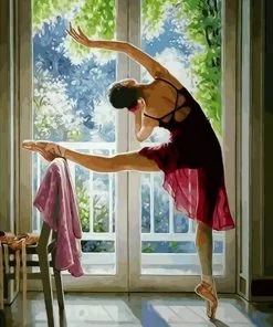 Ballerina In Balcony Paint By Numbers