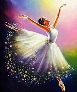 Ballerina In White Dress Paint By Numbers