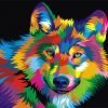 Colorful Wolf Paint By Numbers