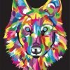 Colorful Wolf Head Paint By Numbers