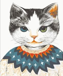 Cat In Sweat Shirt Paint By Numbers