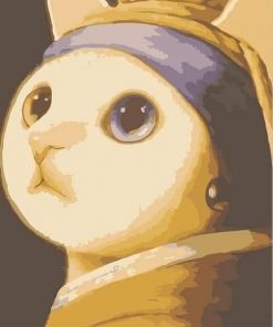 Cat With Pearl Earrings Paint By Numbers