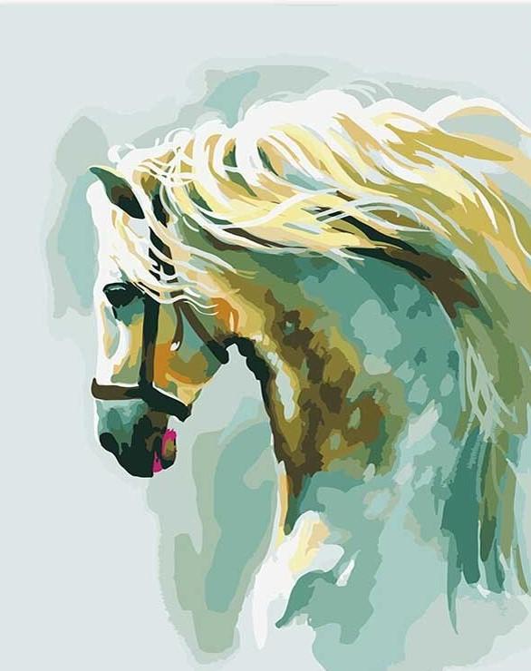 White Horse Head Paint By Numbers