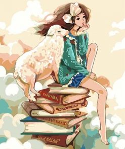 Anime Girl And Sheep Paint By Numbers
