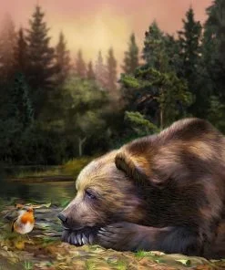 Bear And Sparrow Paint By Numbers