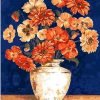 Orange Flowers Vase Paint By Numbers
