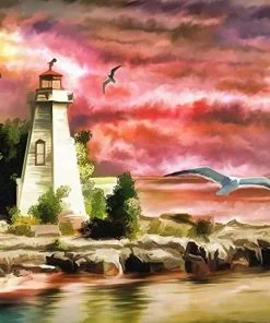 Seascape Lighthouse Paint By Numbers