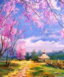 Cherry Blossoms Farm Paint By Numbers