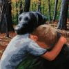 Boy Hugging Dog Paint By Numbers