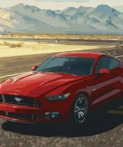 Red Ford Mustang Paint By Numbers