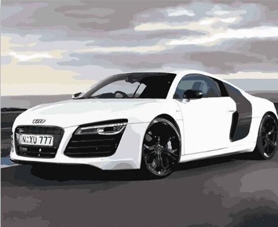 White Audi R8 Paint By Numbers