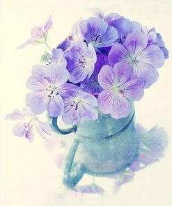Purple Flowers In Jug Paint By Numbers