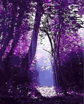 Purple Forest Landscape Paint By Numbers - Numeral Paint Kit